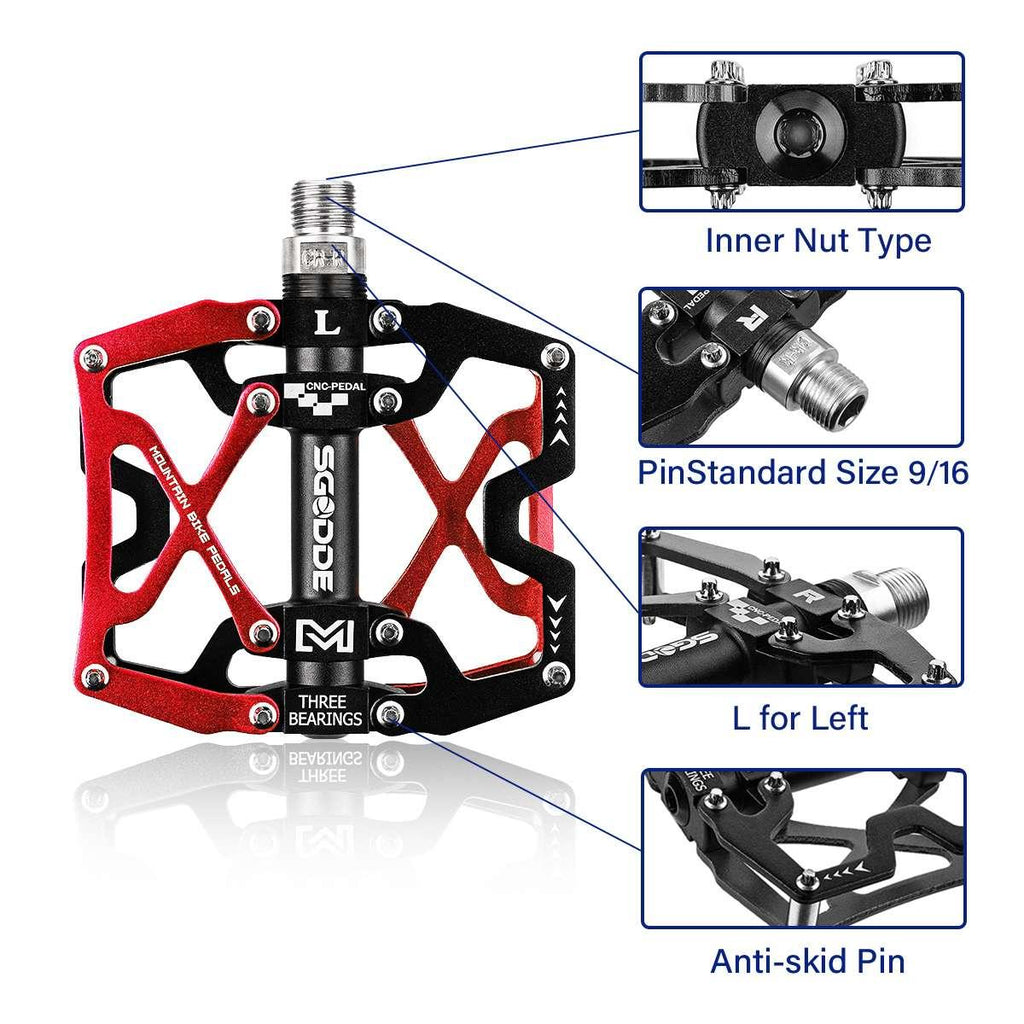 Mountain Bike 1 Pair Pedals Aluminum Alloy Cycling Bicycle Ultralight Wide Platform Anti-slip Pedal Bike Pedals Metal Bicycle Pedals Sealed Bearing Aluminum Alloy Mountain Bike Pedals Flat Stevvex