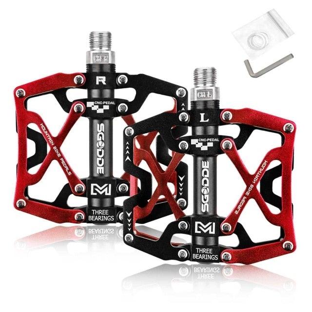 Mountain Bike 1 Pair Pedals Aluminum Alloy Cycling Bicycle Ultralight Wide Platform Anti-slip Pedal Bike Pedals Metal Bicycle Pedals Sealed Bearing Aluminum Alloy Mountain Bike Pedals Flat Stevvex