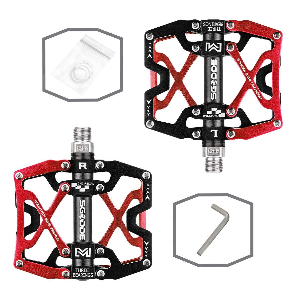Mountain Bike 1 Pair Pedals Aluminum Alloy Cycling Bicycle Ultralight Wide Platform Anti-slip Pedal Bike Pedals Metal Bicycle Pedals Sealed Bearing Aluminum Alloy Mountain Bike Pedals Flat Stevvex