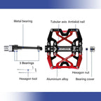 Mountain Bike 1 Pair Pedals Aluminum Alloy Cycling Bicycle Ultralight Wide Platform Anti-slip Pedal Bike Pedals Metal Bicycle Pedals Sealed Bearing Aluminum Alloy Mountain Bike Pedals Flat Stevvex