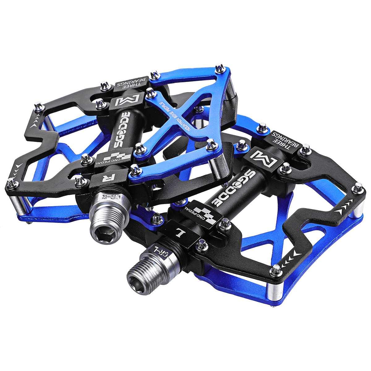 Mountain Bike 1 Pair Pedals Aluminum Alloy Cycling Bicycle Ultralight Wide Platform Anti-slip Pedal Bike Pedals Metal Bicycle Pedals Sealed Bearing Aluminum Alloy Mountain Bike Pedals Flat Stevvex