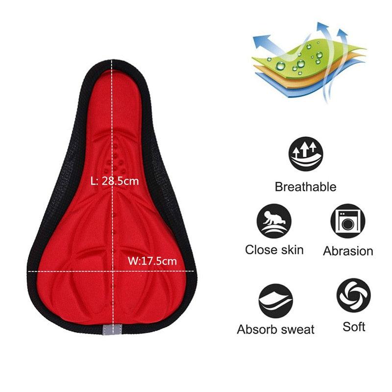 Mountain Bike 3D Saddle Cover Thick Breathable Super Soft Bicycle Seat Cushion Silicone Sponge Gel Seat Cover With Gel Padding And Memory Foam Bike Seat Cushion Cover Pad  For Bicycle Seat Saddle Stevvex
