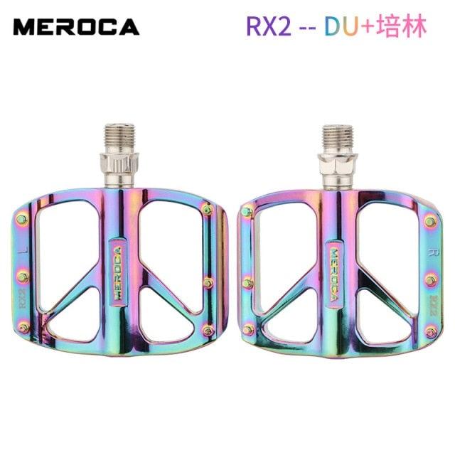 Mountain Bike Flat Pedals Aluminum Alloy Anti-Skid Pedal Sealed DU Bearing Pedal Bicycle Parts Sealed Bearing Mountain Bicycle Flat Pedals Lightweight Aluminum Alloy Wide Platform Cycling Pedal -Universal Lightweight Aluminum Alloy Platform Stevvex