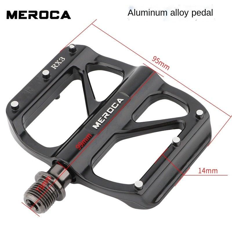Mountain Bike Flat Pedals Aluminum Alloy Anti-Skid Pedal Sealed DU Bearing Pedal Bicycle Parts Sealed Bearing Mountain Bicycle Flat Pedals Lightweight Aluminum Alloy Wide Platform Cycling Pedal -Universal Lightweight Aluminum Alloy Platform Stevvex