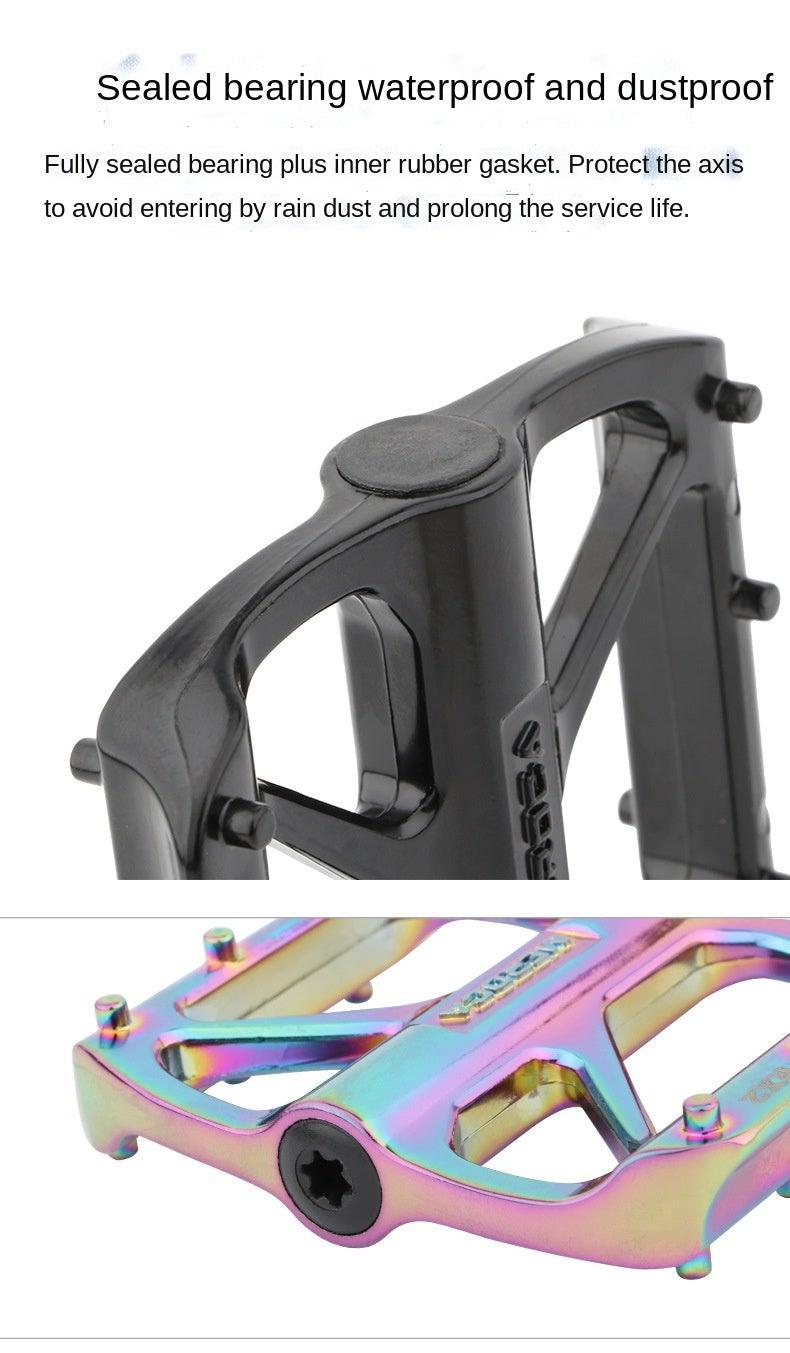 Mountain Bike Flat Pedals Aluminum Alloy Anti-Skid Pedal Sealed DU Bearing Pedal Bicycle Parts Sealed Bearing Mountain Bicycle Flat Pedals Lightweight Aluminum Alloy Wide Platform Cycling Pedal -Universal Lightweight Aluminum Alloy Platform Stevvex