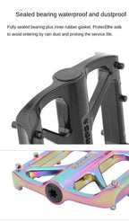 Mountain Bike Flat Pedals Aluminum Alloy Anti-Skid Pedal Sealed DU Bearing Pedal Bicycle Parts Sealed Bearing Mountain Bicycle Flat Pedals Lightweight Aluminum Alloy Wide Platform Cycling Pedal -Universal Lightweight Aluminum Alloy Platform Stevvex