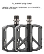 Mountain Bike Flat Pedals Aluminum Alloy Anti-Skid Pedal Sealed DU Bearing Pedal Bicycle Parts Sealed Bearing Mountain Bicycle Flat Pedals Lightweight Aluminum Alloy Wide Platform Cycling Pedal -Universal Lightweight Aluminum Alloy Platform Stevvex