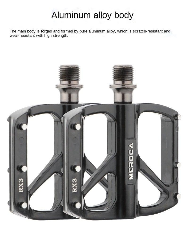 Mountain Bike Flat Pedals Aluminum Alloy Anti-Skid Pedal Sealed DU Bearing Pedal Bicycle Parts Sealed Bearing Mountain Bicycle Flat Pedals Lightweight Aluminum Alloy Wide Platform Cycling Pedal -Universal Lightweight Aluminum Alloy Platform Stevvex
