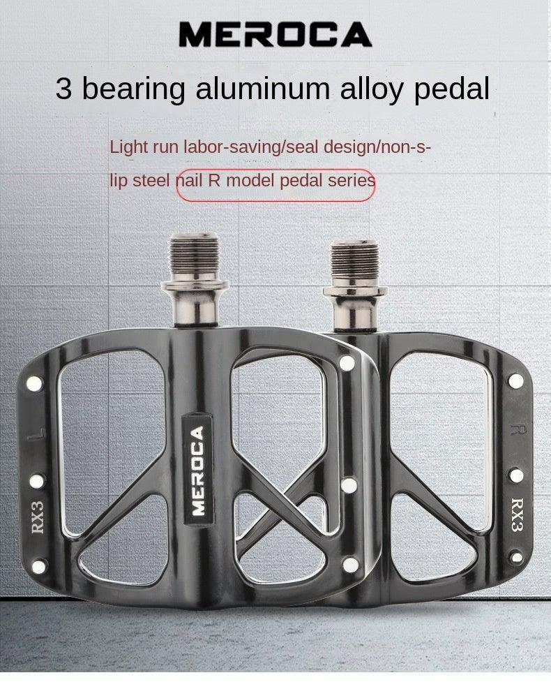 Mountain Bike Flat Pedals Aluminum Alloy Anti-Skid Pedal Sealed DU Bearing Pedal Bicycle Parts Sealed Bearing Mountain Bicycle Flat Pedals Lightweight Aluminum Alloy Wide Platform Cycling Pedal -Universal Lightweight Aluminum Alloy Platform Stevvex