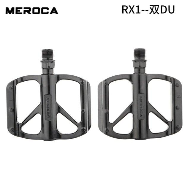 Mountain Bike Flat Pedals Aluminum Alloy Anti-Skid Pedal Sealed DU Bearing Pedal Bicycle Parts Sealed Bearing Mountain Bicycle Flat Pedals Lightweight Aluminum Alloy Wide Platform Cycling Pedal -Universal Lightweight Aluminum Alloy Platform Stevvex