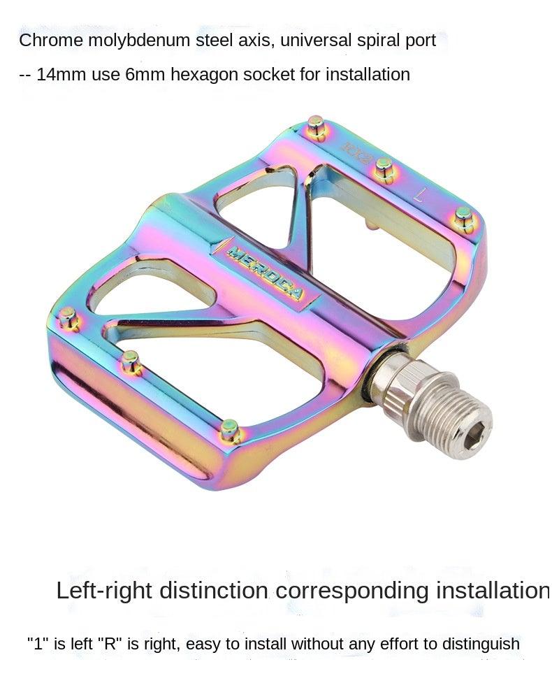 Mountain Bike Flat Pedals Aluminum Alloy Anti-Skid Pedal Sealed DU Bearing Pedal Bicycle Parts Sealed Bearing Mountain Bicycle Flat Pedals Lightweight Aluminum Alloy Wide Platform Cycling Pedal -Universal Lightweight Aluminum Alloy Platform Stevvex