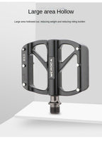 Mountain Bike Flat Pedals Aluminum Alloy Anti-Skid Pedal Sealed DU Bearing Pedal Bicycle Parts Sealed Bearing Mountain Bicycle Flat Pedals Lightweight Aluminum Alloy Wide Platform Cycling Pedal -Universal Lightweight Aluminum Alloy Platform Stevvex