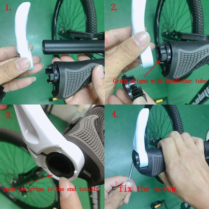 Mountain Bike Grips Handlebar Grips Handle Bar End Ergonomic Bicycle Handlebar Grips Comfort Bicycle Bar Grip Non-Slip Rubber Anti-Slip Designed For Handlebars Ergonomic Lock-on Bicycle Handlebar Grips Stevvex