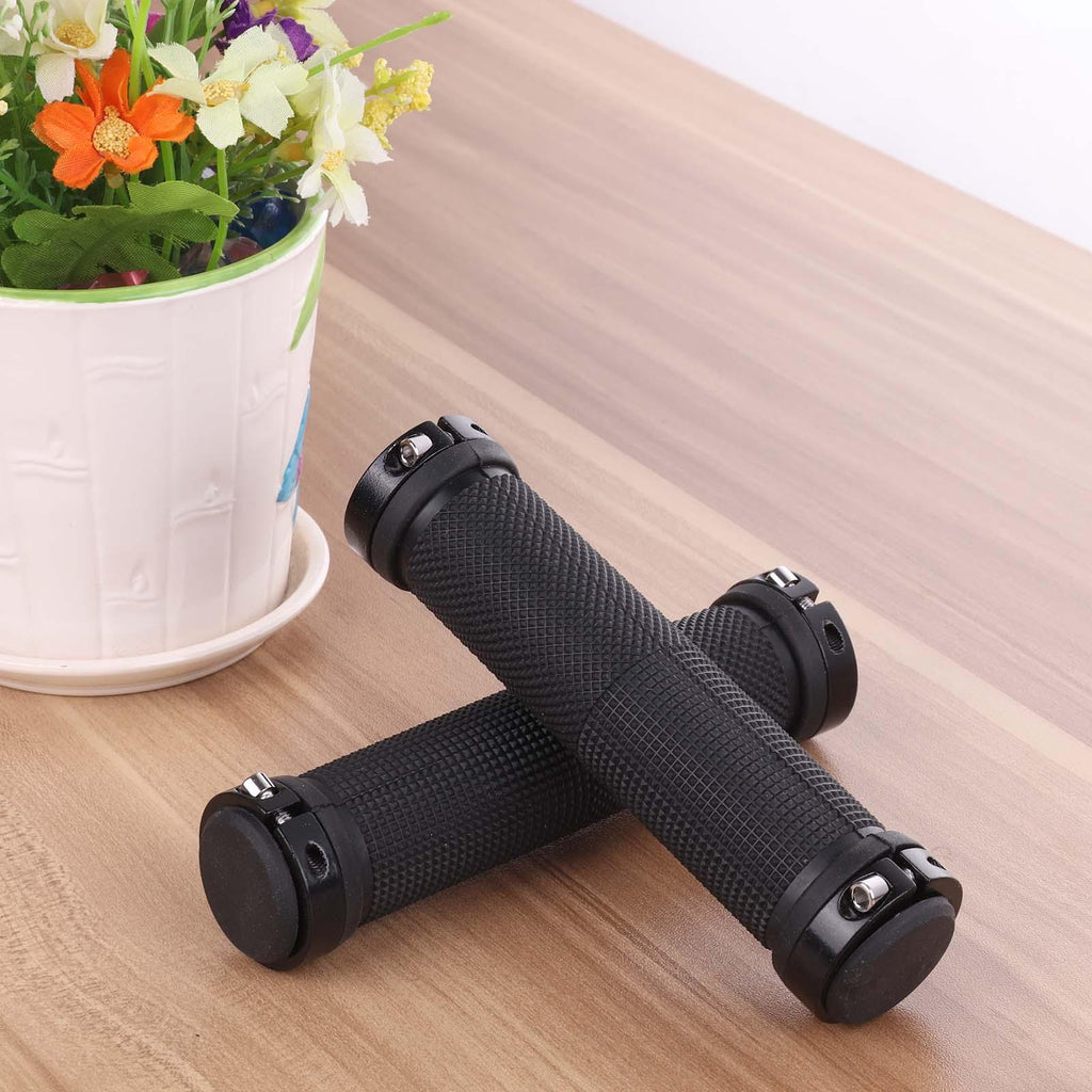 Mountain Road Cycling Bike Bicycle Handlebar Cover Grips Smooth Soft Rubber Anti-Slip Handle Double Lock On Locking Bicycle Grips Non-Slip Bike Handles Grip For Kids Bike Non-Slip Rubber Mushroom Grips For Scooter Stevvex