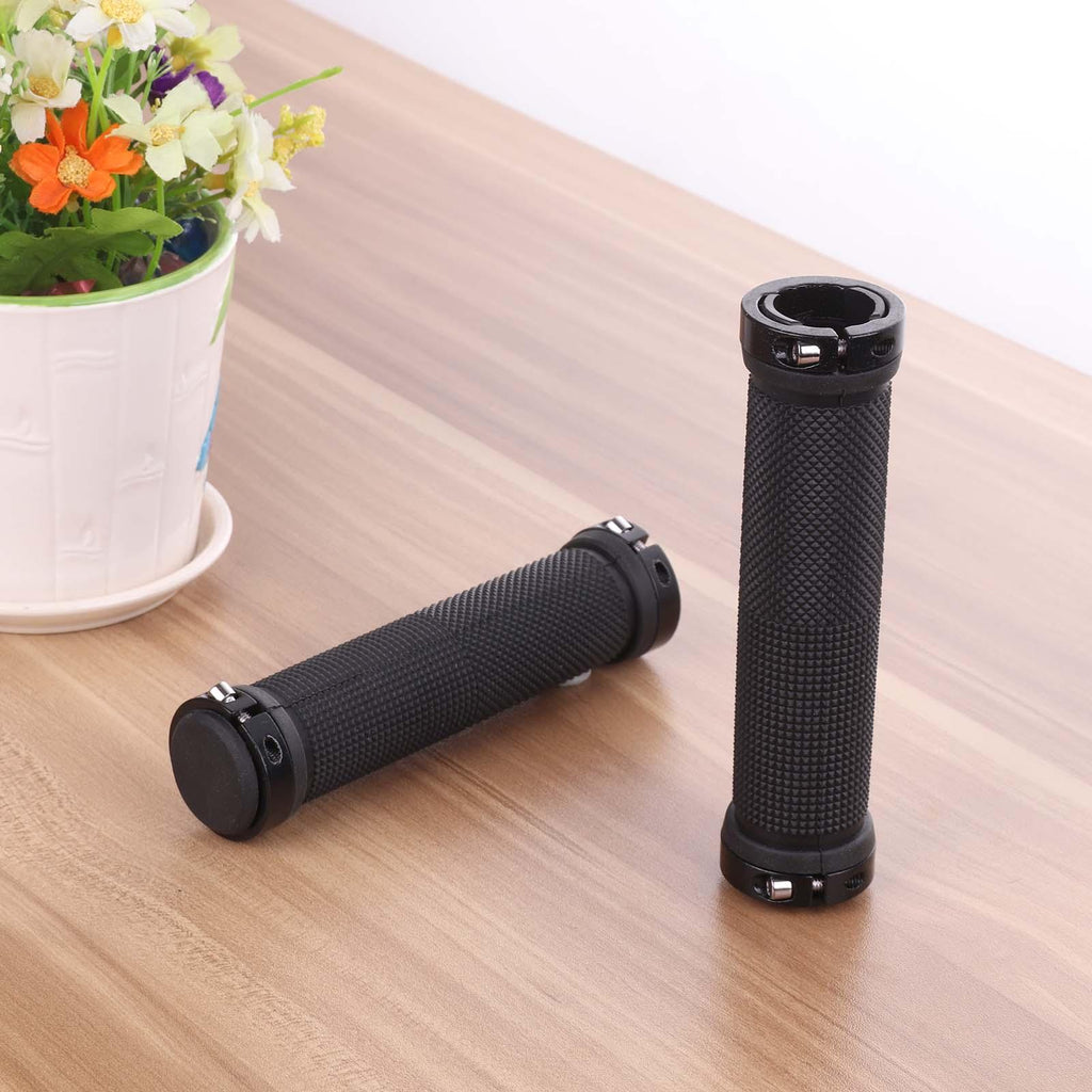 Mountain Road Cycling Bike Bicycle Handlebar Cover Grips Smooth Soft Rubber Anti-Slip Handle Double Lock On Locking Bicycle Grips Non-Slip Bike Handles Grip For Kids Bike Non-Slip Rubber Mushroom Grips For Scooter Stevvex