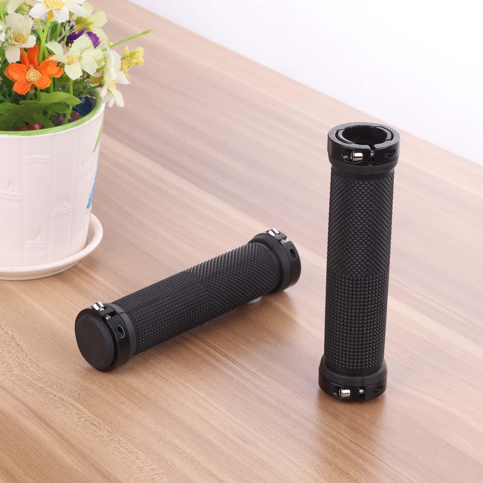 Mountain Road Cycling Bike Bicycle Handlebar Cover Grips Smooth Soft Rubber Anti-Slip Handle Double Lock On Locking Bicycle Grips Non-Slip Bike Handles Grip For Kids Bike Non-Slip Rubber Mushroom Grips For Scooter Stevvex
