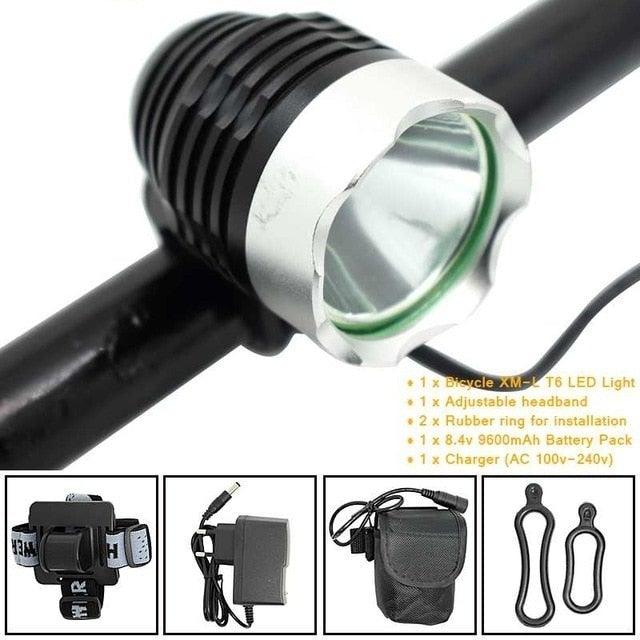 Mountian Bike Front Lamp 1800LM Bicycle Headlight Cycling Headlamp Battery Pack Charger 3 Modes Bike Headlight Waterproof  LEDs Bicycle Light Mountain Bike Front Light Headlamp Bike Light Stevvex