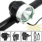 Mountian Bike Front Lamp 1800LM Bicycle Headlight Cycling Headlamp Battery Pack Charger 3 Modes Bike Headlight Waterproof  LEDs Bicycle Light Mountain Bike Front Light Headlamp Bike Light Stevvex