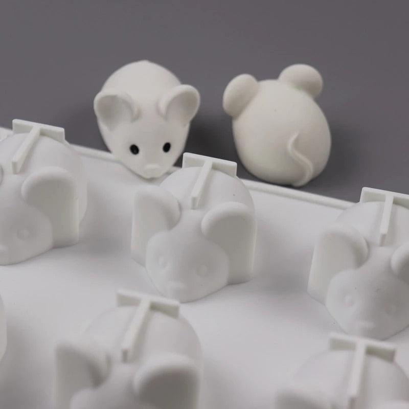 Mouse Silicone Mold Cake Jelly Mouse Silicone Mold Fondant Mold Mouse Shape Mouse Cake Mold Cookie Chocolate Decorating Tools Silicone Mold With Hole Candy Chocolate Fondant Mold For Soap Pudding Jelly Cupcake Decoration Stevvex