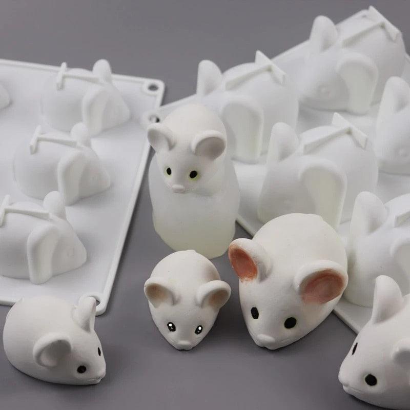 Mouse Silicone Mold Cake Jelly Mouse Silicone Mold Fondant Mold Mouse Shape Mouse Cake Mold Cookie Chocolate Decorating Tools Silicone Mold With Hole Candy Chocolate Fondant Mold For Soap Pudding Jelly Cupcake Decoration Stevvex