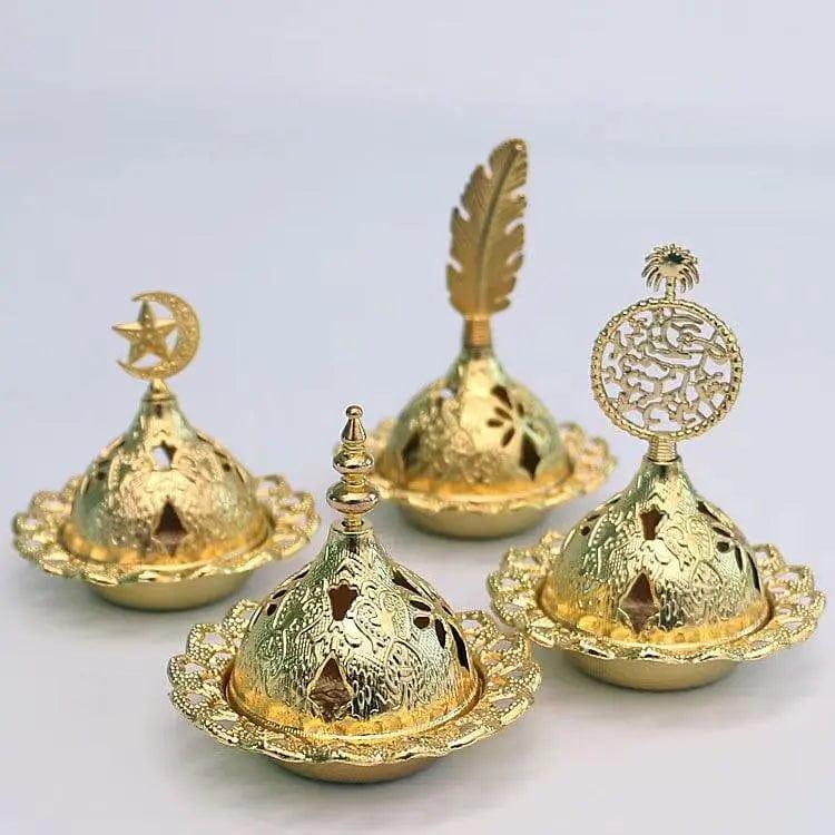 MR004 Ramadan decoration small Incense Burner Metal Iron Luxury Hollow - SJB-DIAMOND ELITES