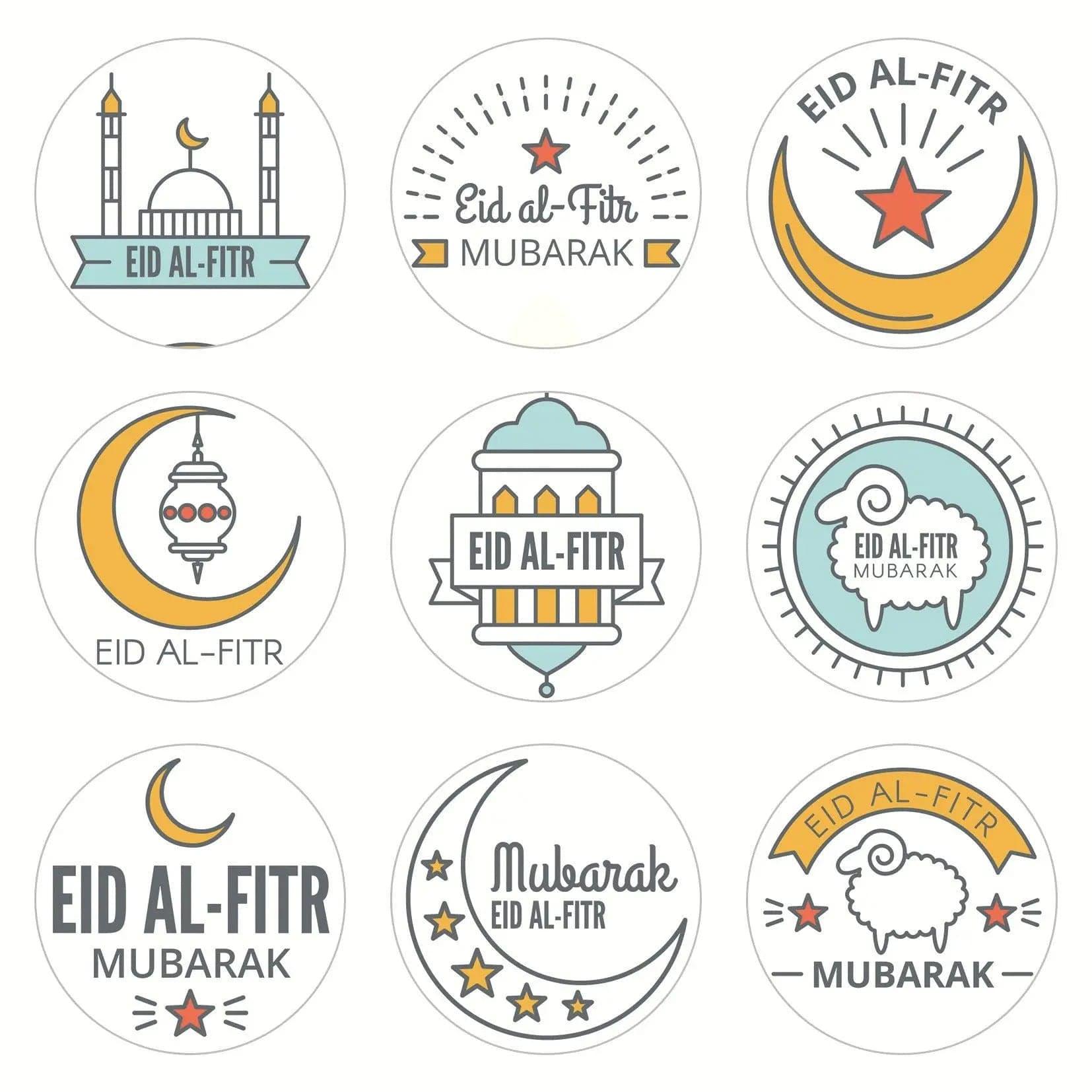 MR014 Ramadan Sticker, 90 Pcs Stickers Eid Mubarak Decoration - SJB-DIAMOND ELITES