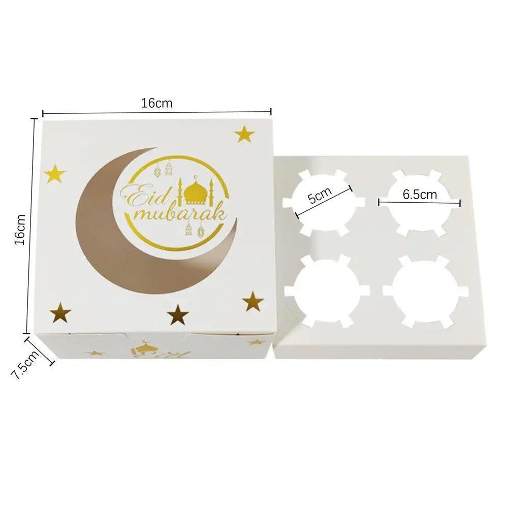 MR016 Ramadan Cupcake Packing Box,Muffin Box 4 holes - SJB-DIAMOND ELITES