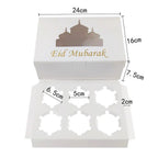 MR017 EID Mubarak  Cupcake Box , Gift Box 6 holes - SJB-DIAMOND ELITES