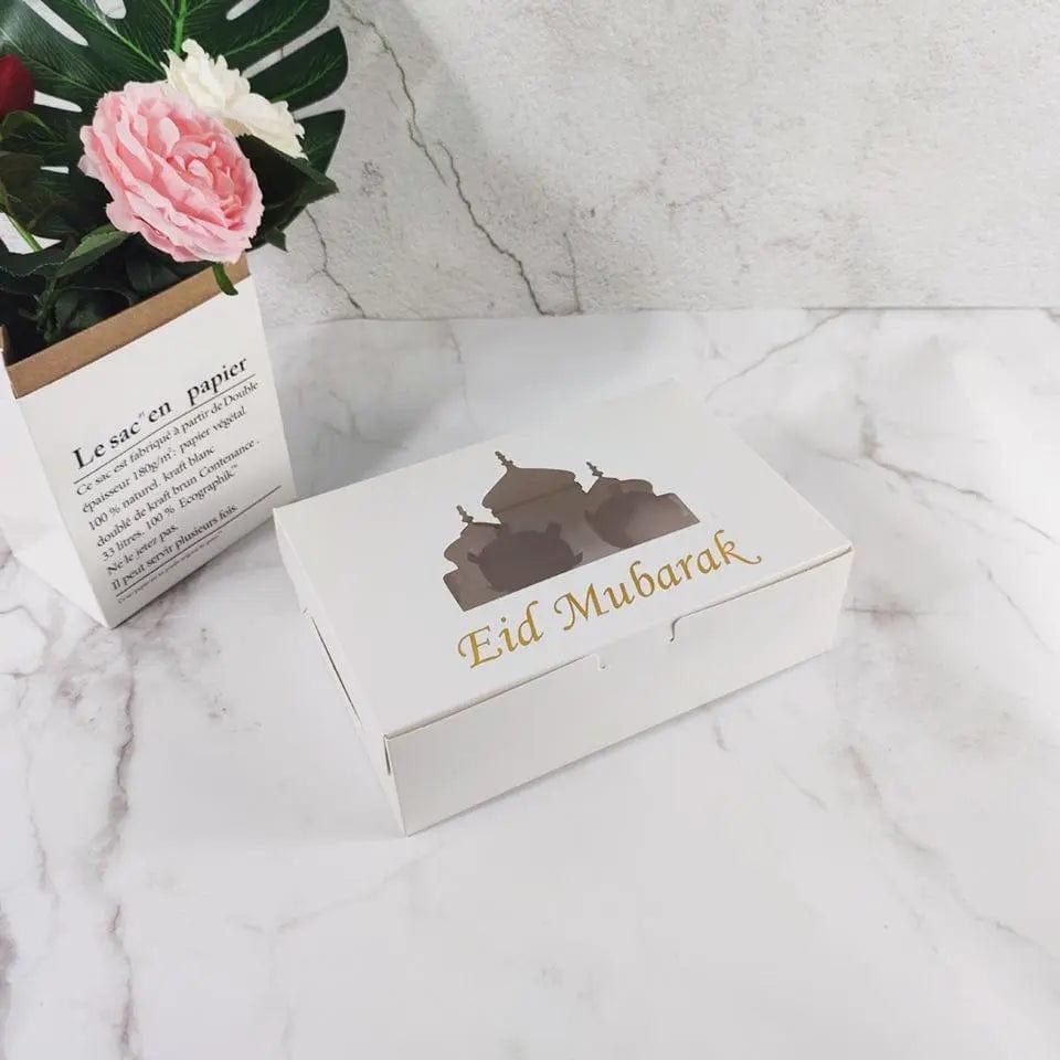 MR017 EID Mubarak  Cupcake Box , Gift Box 6 holes - SJB-DIAMOND ELITES