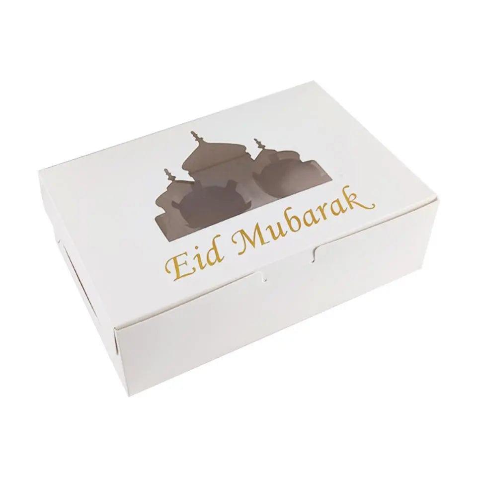 MR017 EID Mubarak  Cupcake Box , Gift Box 6 holes - SJB-DIAMOND ELITES