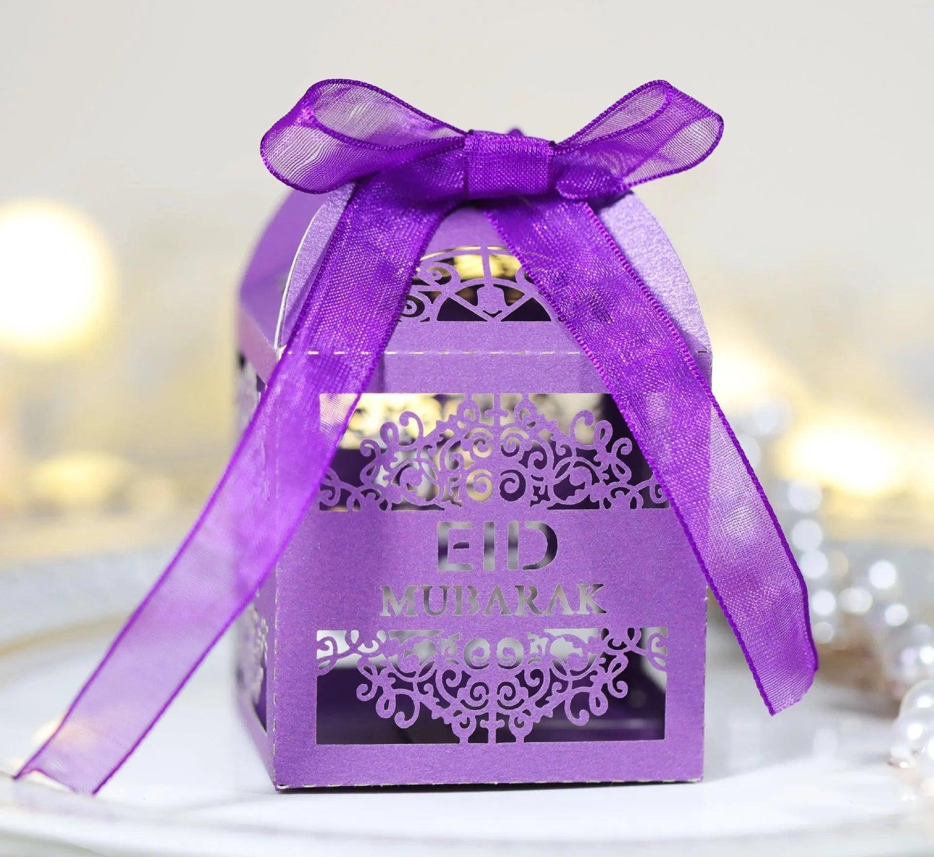 MR018 50 Pcs Happy Eid Mubarak Hollow Candy Box - SJB-DIAMOND ELITES