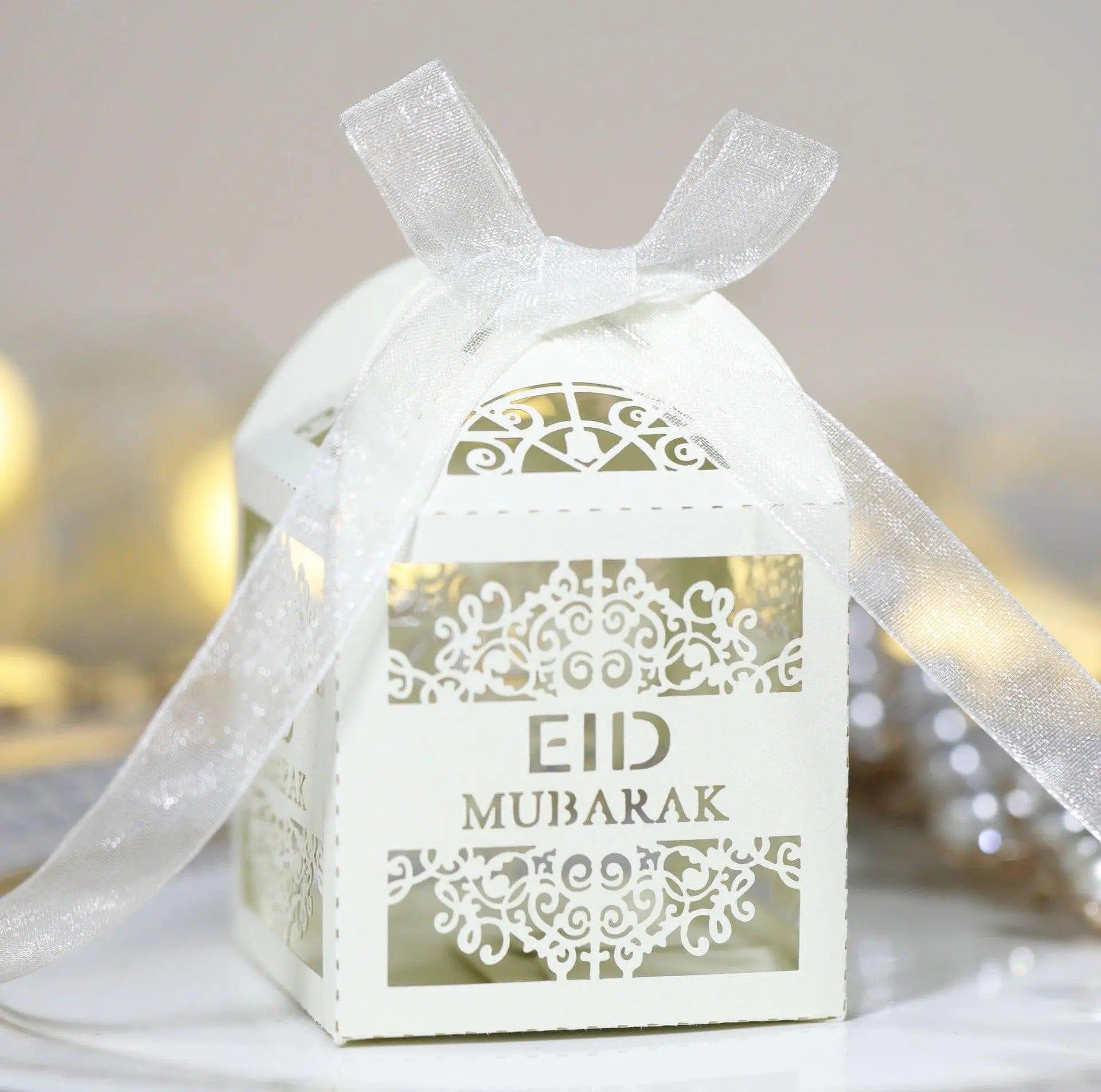 MR018 50 Pcs Happy Eid Mubarak Hollow Candy Box - SJB-DIAMOND ELITES