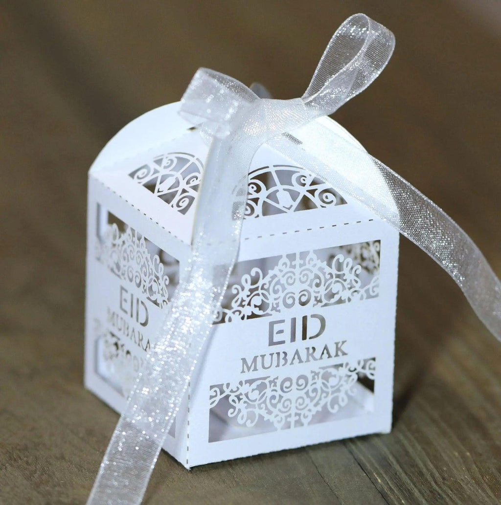 MR018 50 Pcs Happy Eid Mubarak Hollow Candy Box - SJB-DIAMOND ELITES