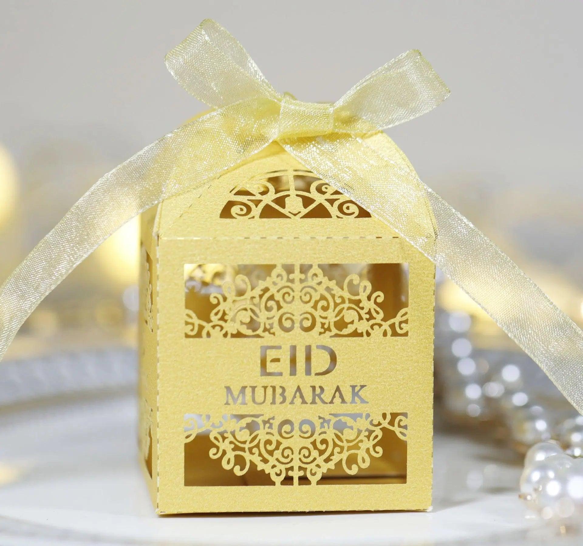 MR018 50 Pcs Happy Eid Mubarak Hollow Candy Box - SJB-DIAMOND ELITES