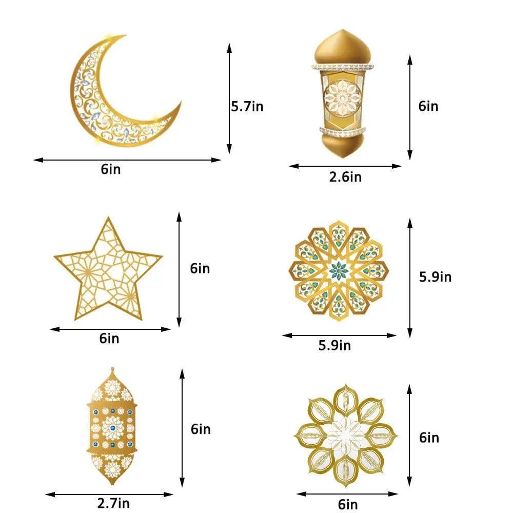 MR019 Eid Mubarak Spiral Banner,Ramadan Home Decor, 6 pcs - SJB-DIAMOND ELITES