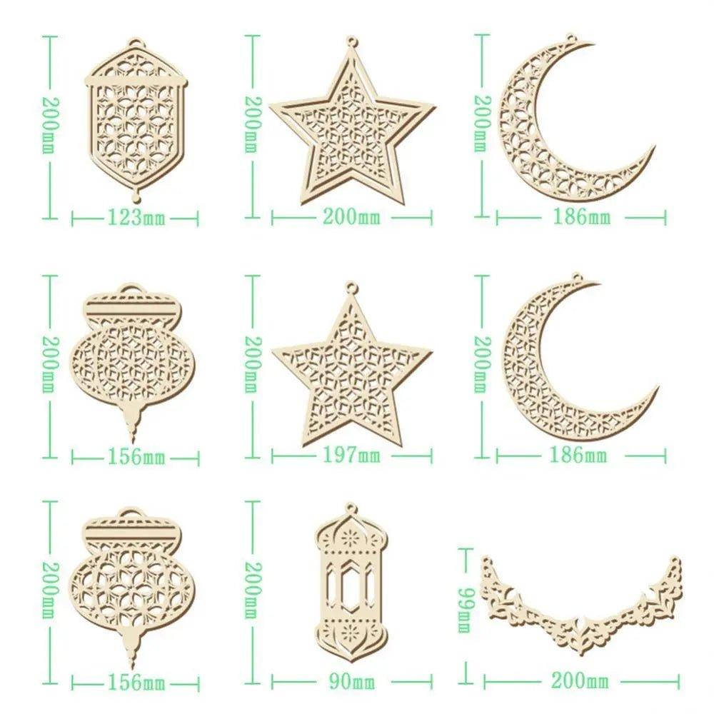MR020  Wooden Ramadan & Eid Mubarak Decoration - SJB-DIAMOND ELITES