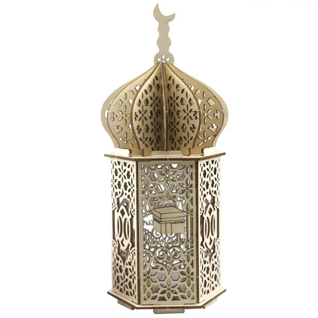 MR023 Eid Mubarak LED Wooden Lantern Ramadan Decoration - SJB-DIAMOND ELITES