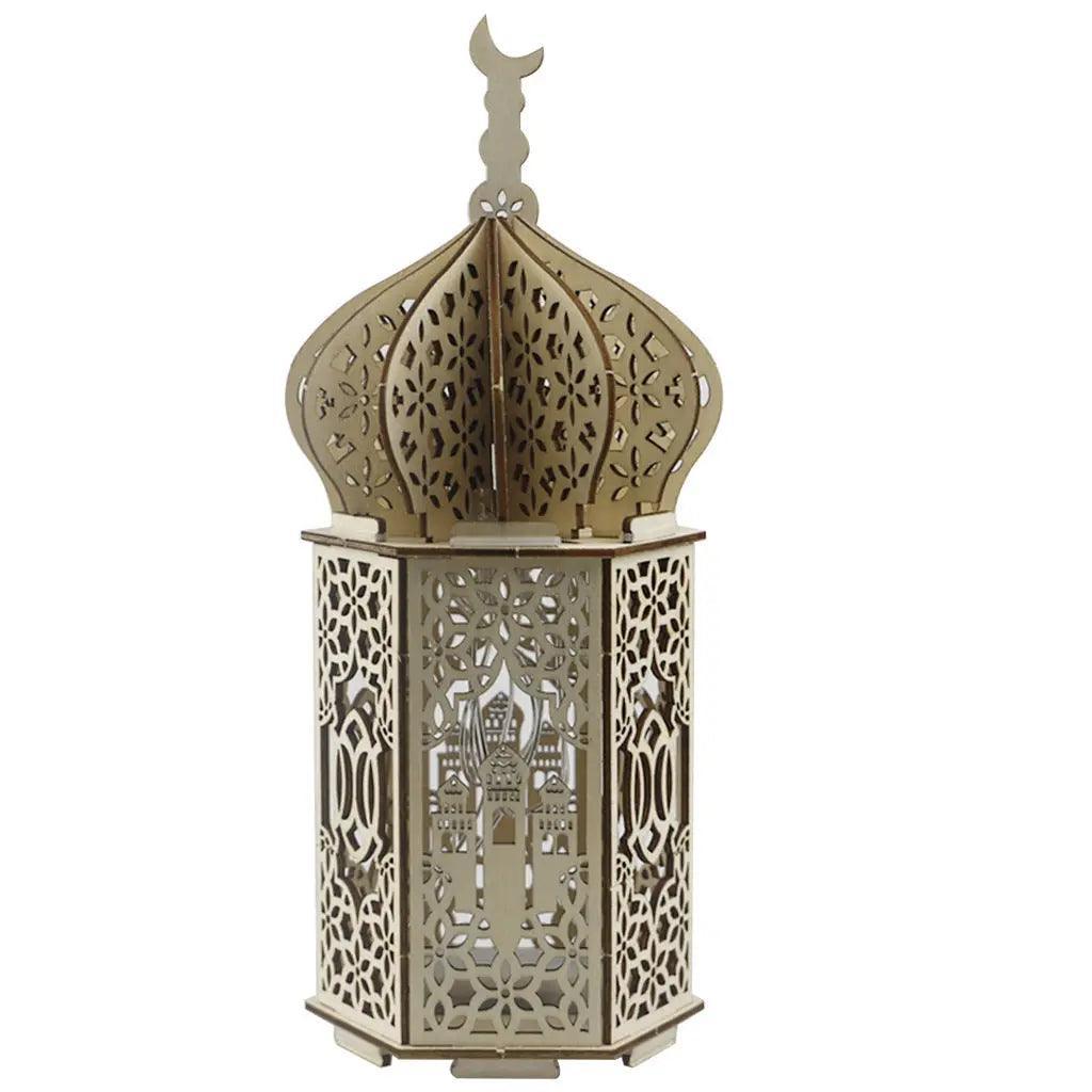 MR023 Eid Mubarak LED Wooden Lantern Ramadan Decoration - SJB-DIAMOND ELITES