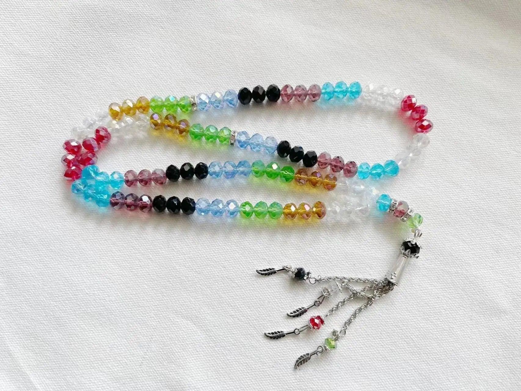 MR039 Crystal Glass Muslim Prayer Tasbeeh, 99pcs beads - SJB-DIAMOND ELITES