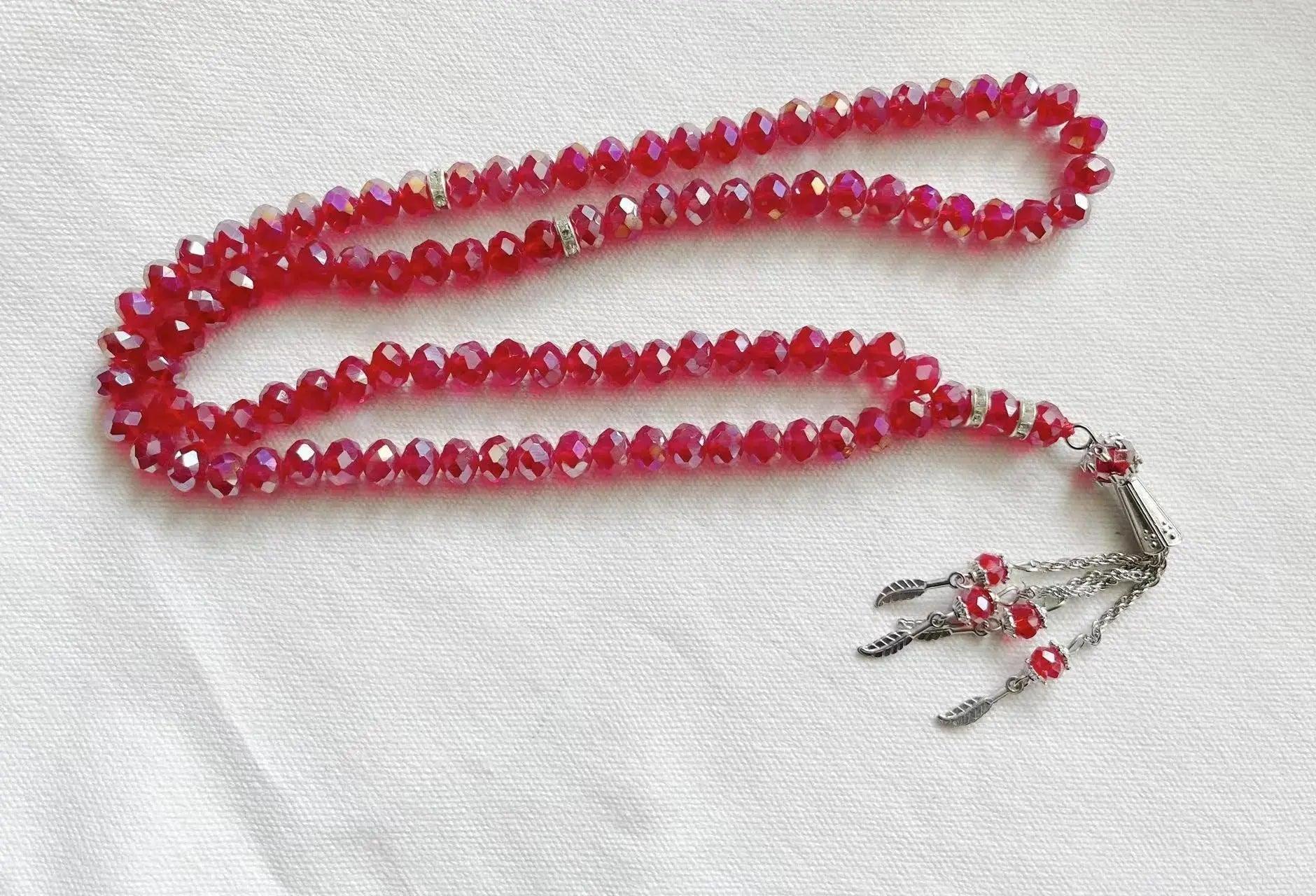 MR039 Crystal Glass Muslim Prayer Tasbeeh, 99pcs beads - SJB-DIAMOND ELITES