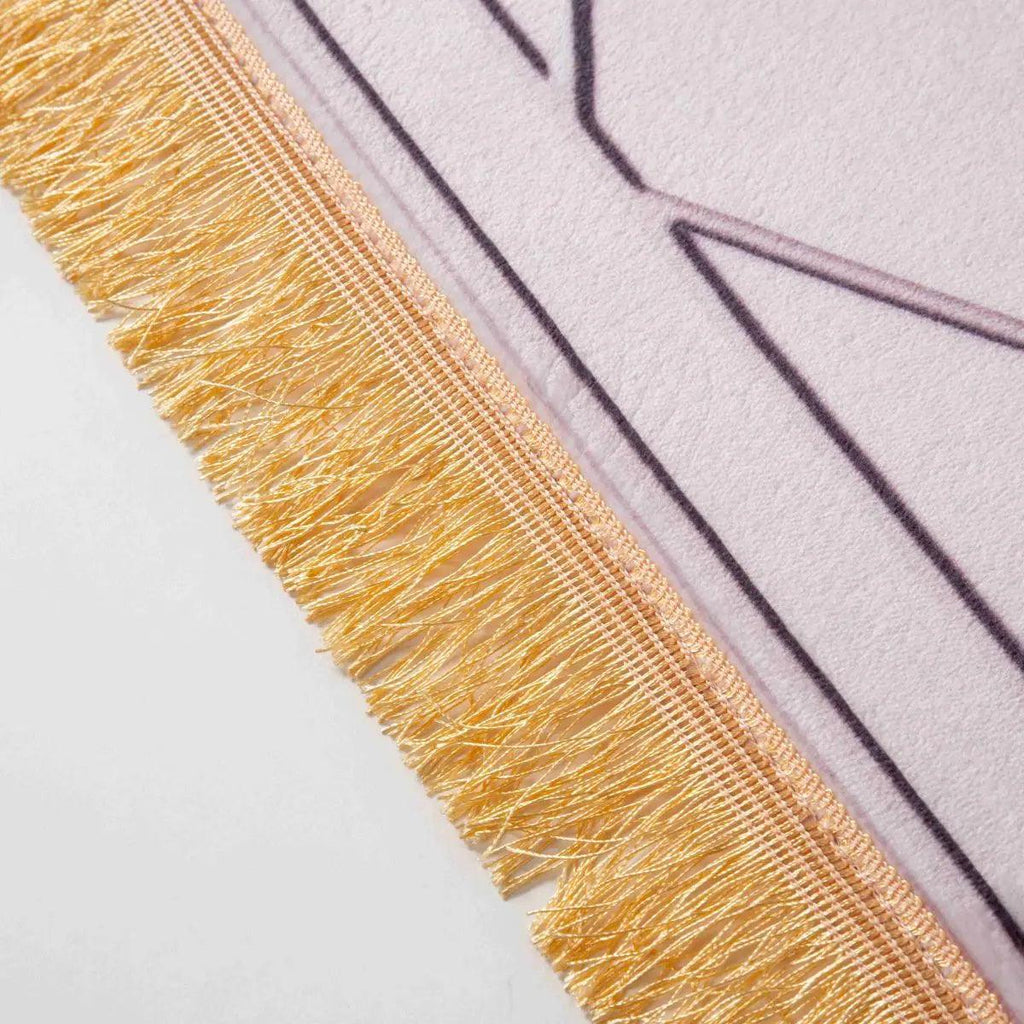 MR054 Thickened Sponge Printed Flannel Tassel Prayer Mat - SJB-DIAMOND ELITES