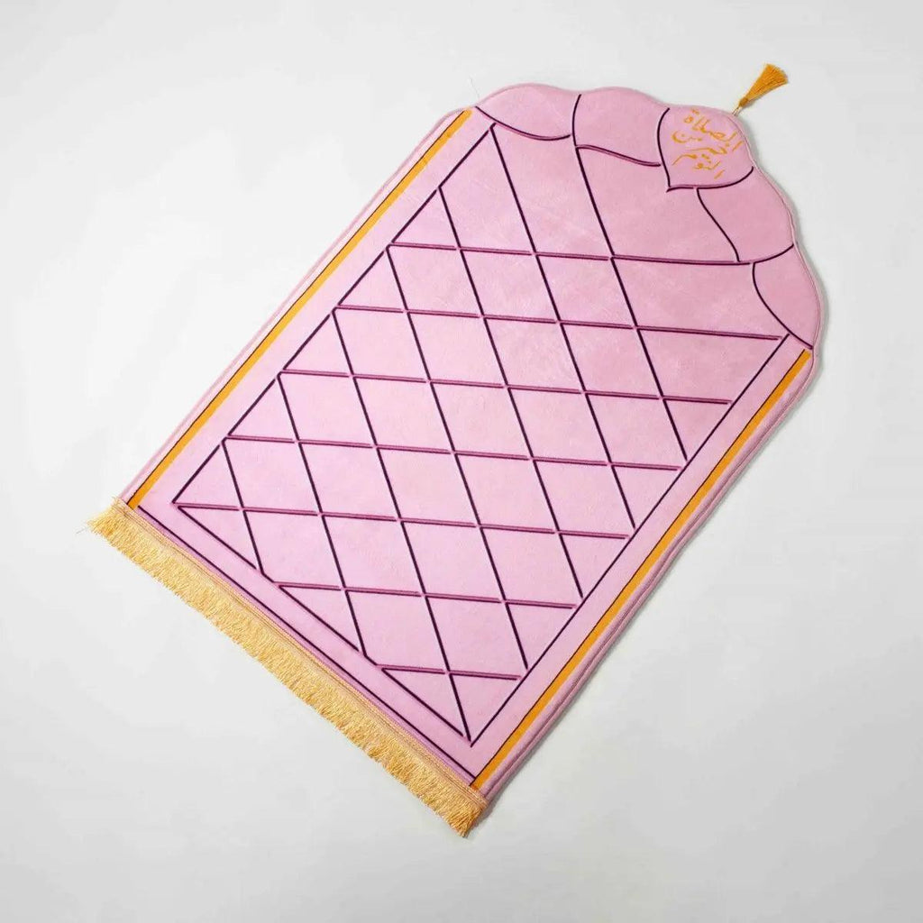 MR054 Thickened Sponge Printed Flannel Tassel Prayer Mat - SJB-DIAMOND ELITES