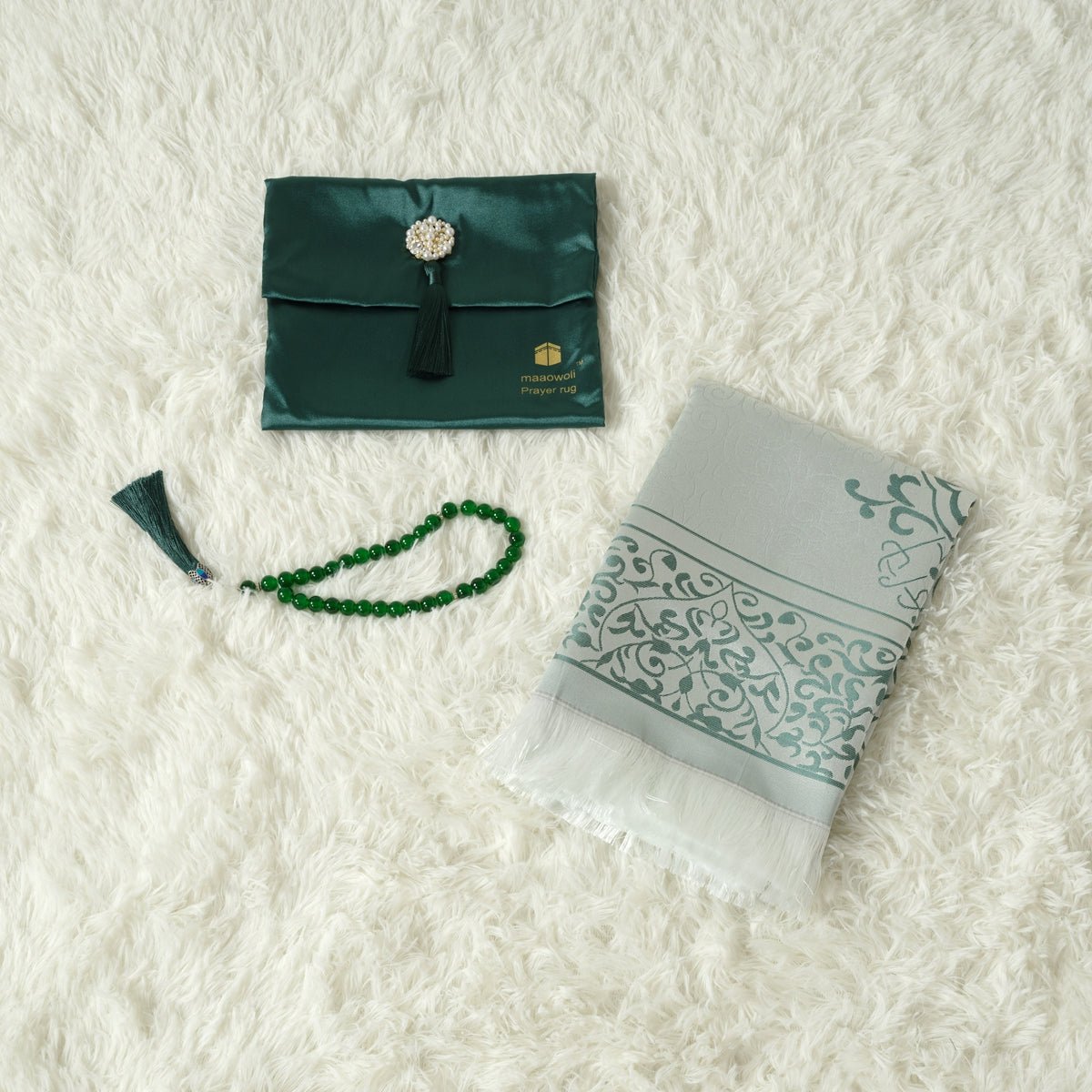 New Luxury Prayer Mat and Tasbeeh Set (MR056) - SJB-DIAMOND ELITES