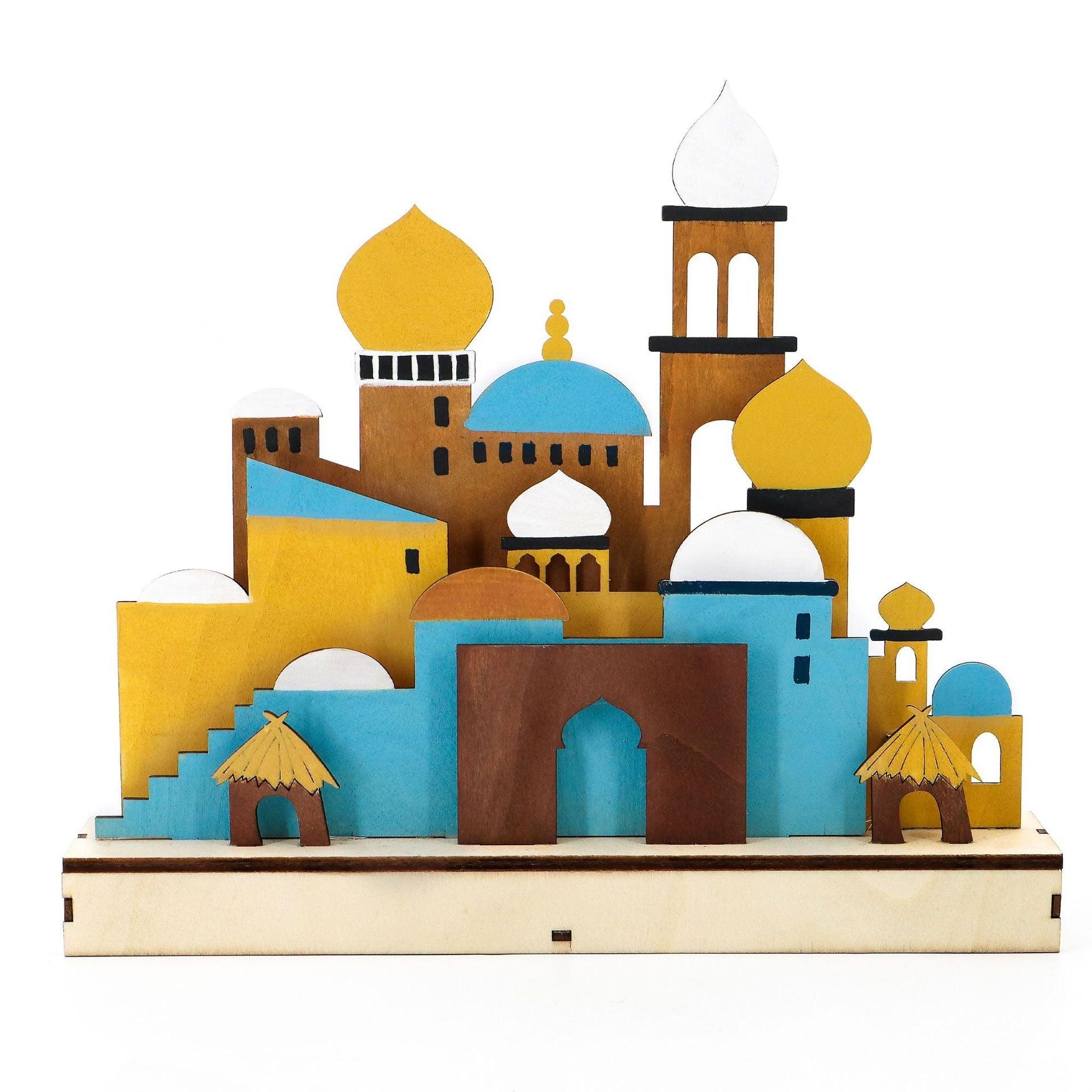 MR059 Wooden LED MASJID Shape Atmosphere Light - SJB-DIAMOND ELITES