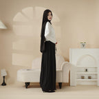 Pleated Overskirt, Wide-Cut Pants & Matching Hijab Set (MS025) - SJB-DIAMOND ELITES