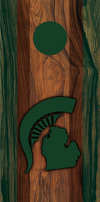 State of Michigan Green Pro Style Cornhole Boards - SJB-DIAMOND ELITES