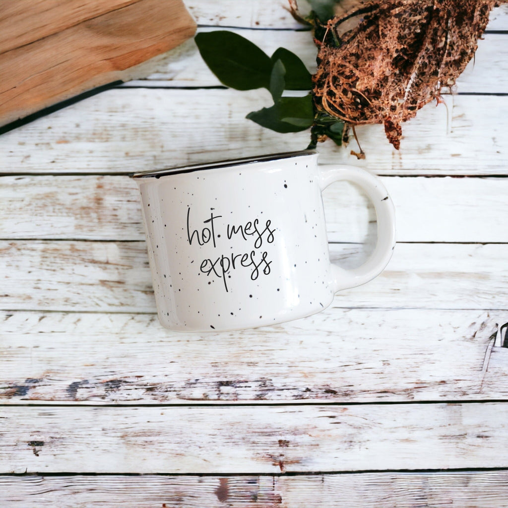 Hot Mess Express Oversized Campfire Mug Black Rim Limited Edition, Double-Sided BandsCo Straps