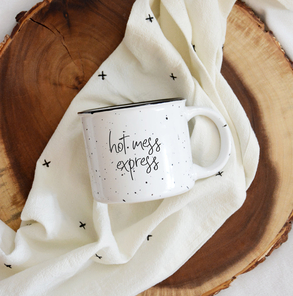 Hot Mess Express Oversized Campfire Mug Black Rim Limited Edition, Double-Sided BandsCo Straps