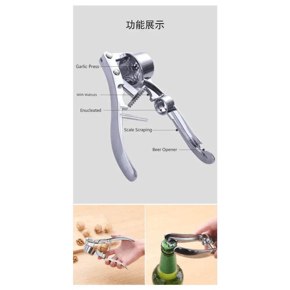 Multi-Functional Imitating Stainless Steel Garlic Press Crusher Kitchen Cooking Ginger Squeezer Masher Handheld Ginger Mincer Tools Stevvex
