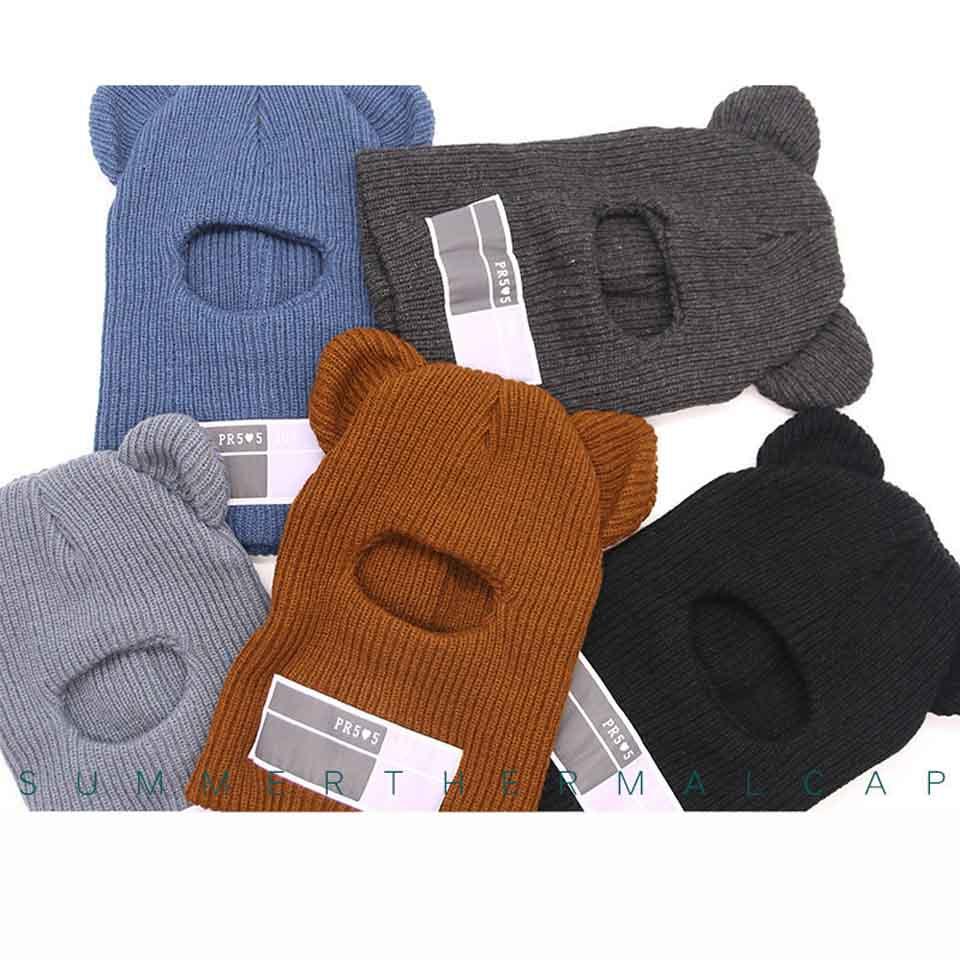 Multi Functional Mouse Ski Mask Winter Warm Knit Cap Balaclava Mask Artificial wool Hats Adult Men and Women Beanies Thick Mask Warm Full Face Fishing Hiking Face Scarf Balaclava Helmet Liner Cap Soft Sport Reusable Headgear Winter Fishing Warm Mask Stevvex